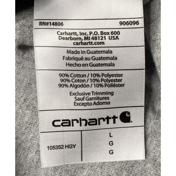 Carhartt Relaxed Fit Heavyweight Work Shirt Men's Large Gray Camo Pocket T-Shirt - Picture 7 of 7